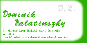 dominik malatinszky business card